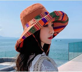 img 3 attached to 👒 UPF Packable Women's Sun Hats with Wide Brim, Chin Strap, and Dual-Sided Wear for Beach and Summer UV Protection - Oversized Bucket Hat