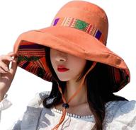 👒 upf packable women's sun hats with wide brim, chin strap, and dual-sided wear for beach and summer uv protection - oversized bucket hat логотип