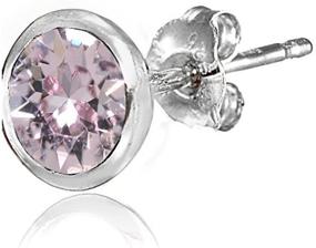 img 1 attached to 💎 Swarovski Crystal Sterling Bezel Set Earrings for Girls' Jewelry and Earrings