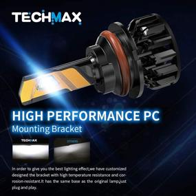 img 1 attached to 💡 TECHMAX 9007 LED Bulb: 12000LM, 72W, 6500K Xenon White - Ultra Bright HB5 Conversion Kit of 2 with Cooling Fan