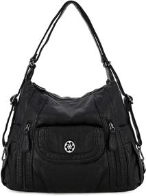 img 4 attached to Сумки-хобо и ручные сумки для женщин: стильная стеганая кожаная плечевая сумка - большая сумка через плечо