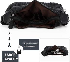 img 1 attached to Сумки-хобо и ручные сумки для женщин: стильная стеганая кожаная плечевая сумка - большая сумка через плечо