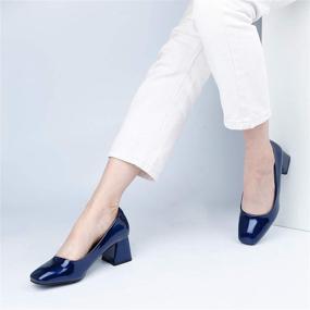 img 3 attached to 👠 Chunky Square Heel Women's Pumps - World Women's Shoes