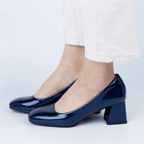 img 2 attached to 👠 Женские туфли на толстом квадратном каблуке - Обувь мировых женщин