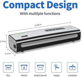 img 1 attached to 🔒 HUMSURE Vacuum Sealer Machine - High-Powered Automatic & Manual Food Vacuum Sealer with Superior Suction & Simple Operation, Compact Sous Vide Vacuum Sealer for Extended Food Preservation