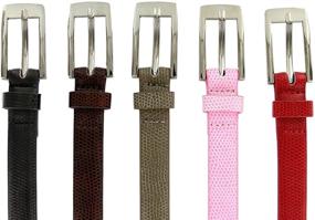 img 1 attached to 🐉 Stylish Womens Skinny Lizard Embossed Leather Belts for Fashionable Women's Accessories