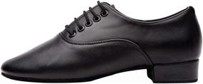 img 3 attached to Gogodance Professional Lace Up Leather Ballroom Men's Shoes