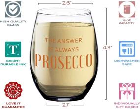 img 1 attached to Prosecco Wine Glass - Funny Wine Glasses for Women - Best Friend, Mom, Sister, or Girlfriend Gifts - 15 oz Stemless - Fun and Cute Birthday Presents - Her Rose Sparkling Champagne