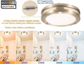 img 1 attached to 🌦️ Cloudy Bay 10 inch Flush Mount Porch Ceiling Light: Indoor Outdoor Motion Sensor, 5 Color 120V 20W, Selectable 5CCT, Brushed Nickel Finish, Dust Proof, Wet Location, ETL Listed