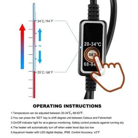 img 1 attached to ZEETOON 500W Aquarium Heater + Thermometer, Plants - Stainless Steel Submersible Heater for 40-130 Gallon Fish Tank