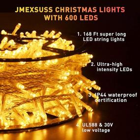 img 3 attached to JMEXSUSS 168FT 600 LED Christmas Lights: Waterproof, 8 Modes Indoor/Outdoor String Lights for Room, Bedroom, Wedding, Holiday Decorations