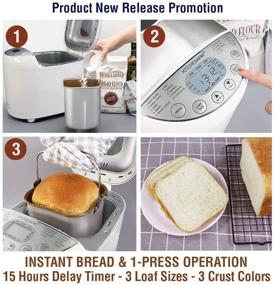 img 2 attached to 🍞 KITCHENARM 19-in-1 HANDY Bread Machine (2LB 1.5LB 1LB 3 Loaf Sizes) - Beginner Friendly Bread Maker Machine with Gluten Free Setting & 3 Crust Options - Bread Making Machine with Recipes & 15H Delay Timer