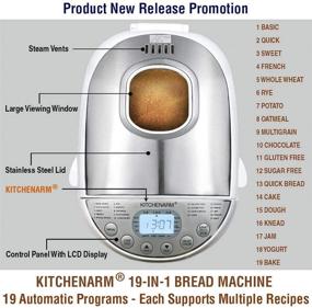 img 3 attached to 🍞 KITCHENARM 19-in-1 HANDY Bread Machine (2LB 1.5LB 1LB 3 Loaf Sizes) - Beginner Friendly Bread Maker Machine with Gluten Free Setting & 3 Crust Options - Bread Making Machine with Recipes & 15H Delay Timer