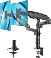 🖥️ dual monitor stand - height-adjustable double arm gas spring mount for two 17-32 inch screens | clamp & grommet base | supports up to 19.8lbs per arm logo