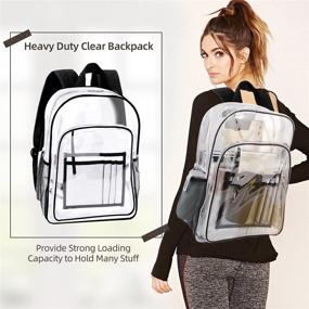 img 2 attached to 🎒 Waterproof Transparent Backpacks with Adjustable Straps: Ultimate Bookbag Solution