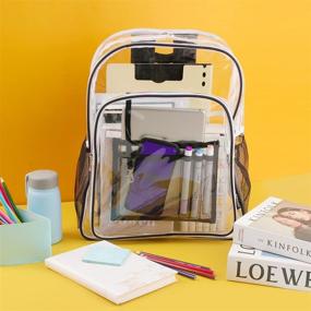 img 1 attached to 🎒 Waterproof Transparent Backpacks with Adjustable Straps: Ultimate Bookbag Solution