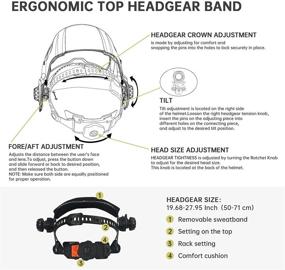 img 1 attached to PROWELD Панорамный 180° Сварочный шлем с автоматическим затемнением и большим экраном просмотра с боковым видом, настоящим цветом, высшим оптическим классом 1/1/1/1, 4 Датчиками дуги, изменяемыми сварочными тонами 9-12/13-15.