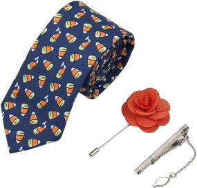 img 1 attached to 🌸 Cotton Printed Floral Stainless Men's Accessories Set for Cuff Links, Shirt Studs & Tie Clips by IHomor