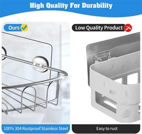 img 1 attached to 🚿 Stainless Steel Shower Caddy Corner Organizer - Adhesive Wall-Mounted Shower Shelf for Bathroom Storage, No Drilling Required - Ideal for Toilet, Dorm, and Kitchen Accessories