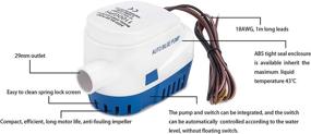 img 1 attached to Don't Miss Out on the Efficient Don'tmiss Automatic Submersible Small Boat Bilge Pump 12v 1100gph with Float Switch for Boat (Outlet Diameter: 1 1/8'') - Includes Three Wires!