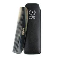 🔥 ultimate grooming: zeus wide tooth natural horn beard comb with leather case – saw-cut, anti-static, tames and smoothly glides for long or thick beards logo