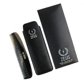 img 1 attached to 🔥 Ultimate Grooming: ZEUS Wide Tooth Natural Horn Beard Comb with Leather Case – Saw-Cut, Anti-Static, Tames and Smoothly Glides for Long or Thick Beards