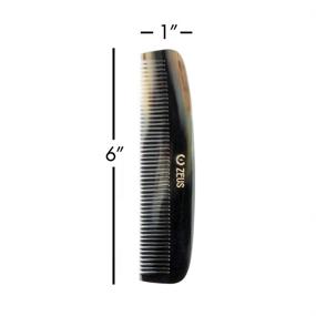 img 3 attached to 🔥 Ultimate Grooming: ZEUS Wide Tooth Natural Horn Beard Comb with Leather Case – Saw-Cut, Anti-Static, Tames and Smoothly Glides for Long or Thick Beards