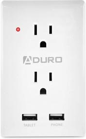 img 4 attached to Aduro Surge Protector Power Strip Station with 2 Outlets, 🔌 2.1A USB Ports, and ETL Listing - Multiple Outlet Splitter Extender Adapter