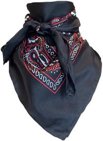 img 2 attached to 🧣 High-Quality Wyoming Traders Black Bandana Wild Rag Silk - 34.5" x 34.5" for Unmatched Style and Durability