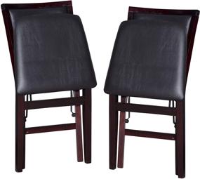 img 2 attached to 🪑 Comfort and Convenience: Linon Keira Pad Folding Chair, Set of 2