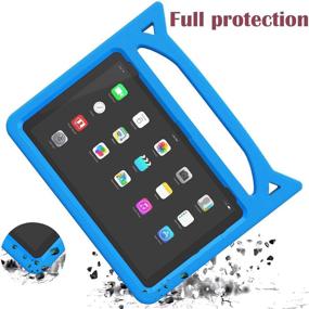 img 1 attached to 🐱 SHREBORN Lightweight Shockproof Case with Cute Cat Handle Stand for All-New HD 10 Tablet (11th Generation, 2021 Release), Blue - Compatible with 10.1 Inch Kids Tablets