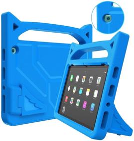 img 2 attached to 🐱 SHREBORN Lightweight Shockproof Case with Cute Cat Handle Stand for All-New HD 10 Tablet (11th Generation, 2021 Release), Blue - Compatible with 10.1 Inch Kids Tablets