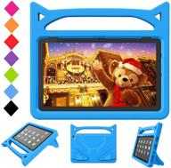 🐱 shreborn lightweight shockproof case with cute cat handle stand for all-new hd 10 tablet (11th generation, 2021 release), blue - compatible with 10.1 inch kids tablets logo