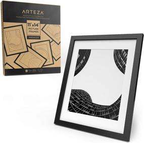 img 4 attached to 🖼️ Arteza Wood Finish Certificate Frames - 2 Pack for Wall - Pure Glass Front - Display 11" x 14" Pictures w/o Mat or 8.5" x 11" Photos w/Mat