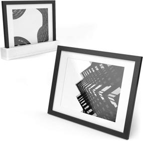 img 1 attached to 🖼️ Arteza Wood Finish Certificate Frames - 2 Pack for Wall - Pure Glass Front - Display 11" x 14" Pictures w/o Mat or 8.5" x 11" Photos w/Mat