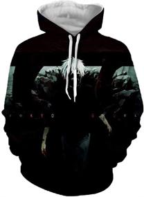 img 2 attached to 👘 Japanese Kaneki Hoodie Sweatshirt for Boys - Fashionable Clothing Option