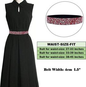 img 1 attached to 🌟 ALAIX Women's Accessories and Belts - Sparkling Rhinestone Detail, Stretchable, Black