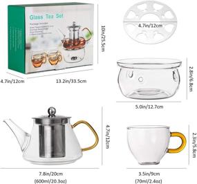 img 2 attached to 🍵 Stainless Steel Glass Teapot Set: Microwave Safe and Convenient