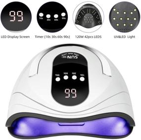 img 3 attached to ROOHUA 120W Gel Nail Lamp LED UV Nail Dryer with 4 Time Settings for Faster Gel Polish Curing on Hands and Feet - Portable Nail Curing Machine for Home and Salon Use, Auto Sensor Lamp Compatible with All Gel Polishes