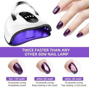 img 1 attached to ROOHUA 120W Gel Nail Lamp LED UV Nail Dryer with 4 Time Settings for Faster Gel Polish Curing on Hands and Feet - Portable Nail Curing Machine for Home and Salon Use, Auto Sensor Lamp Compatible with All Gel Polishes