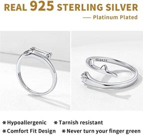 img 1 attached to Шикарное серебряное кольцо ChicSilver 925 Sterling в форме слезы: минимализм, высокий блеск, устойчивость к потускнению, регулируемая посадка для комфорта, обручальное кольцо для женщин (с подарочной коробкой)