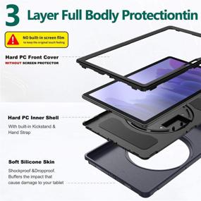 img 1 attached to 📱 BATYUE Protective Case for Samsung Galaxy Tab A7 10.4 2020, Heavy Duty Rugged Shockproof Cover with Hand Strap & Rotating Kickstand for Galaxy Tab A7 10.4 Inch SM-T500/T505/T507 (Blue)