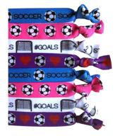 ⚽️ 8 piece soccer hair elastic set - accessories for players, women, girls, coaches, high school teams, club teams and leagues - made in the usa - soccer hair accessories logo