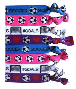 img 3 attached to ⚽️ 8 Piece Soccer Hair Elastic Set - Accessories for Players, Women, Girls, Coaches, High School Teams, Club Teams and Leagues - Made in the USA - Soccer Hair Accessories