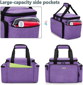 img 1 attached to 👜 CURMIO Carrying Case for Cricut Joy & Easy Press Mini - Purple Tote Bag with Divider - Ideal Storage for Machine & Craft Tools