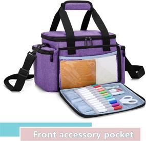 img 2 attached to 👜 CURMIO Carrying Case for Cricut Joy & Easy Press Mini - Purple Tote Bag with Divider - Ideal Storage for Machine & Craft Tools