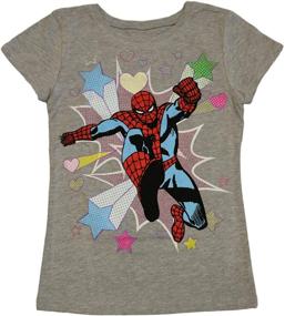 img 2 attached to 🕷️ Marvel Girls Spiderman Heart Black Girls' Clothing: A Stylish Choice for Authentic Superhero Fans