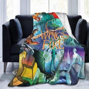 img 4 attached to 🐉 Super Cozy Dragon Blanket Fleece Microfiber for Couch, Sofa or Bed - All Seasons, 50"x40