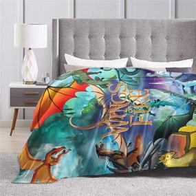 img 1 attached to 🐉 Super Cozy Dragon Blanket Fleece Microfiber for Couch, Sofa or Bed - All Seasons, 50"x40