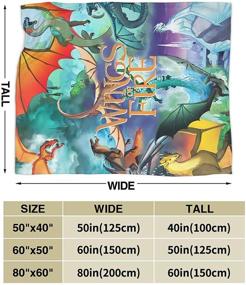 img 2 attached to 🐉 Super Cozy Dragon Blanket Fleece Microfiber for Couch, Sofa or Bed - All Seasons, 50"x40